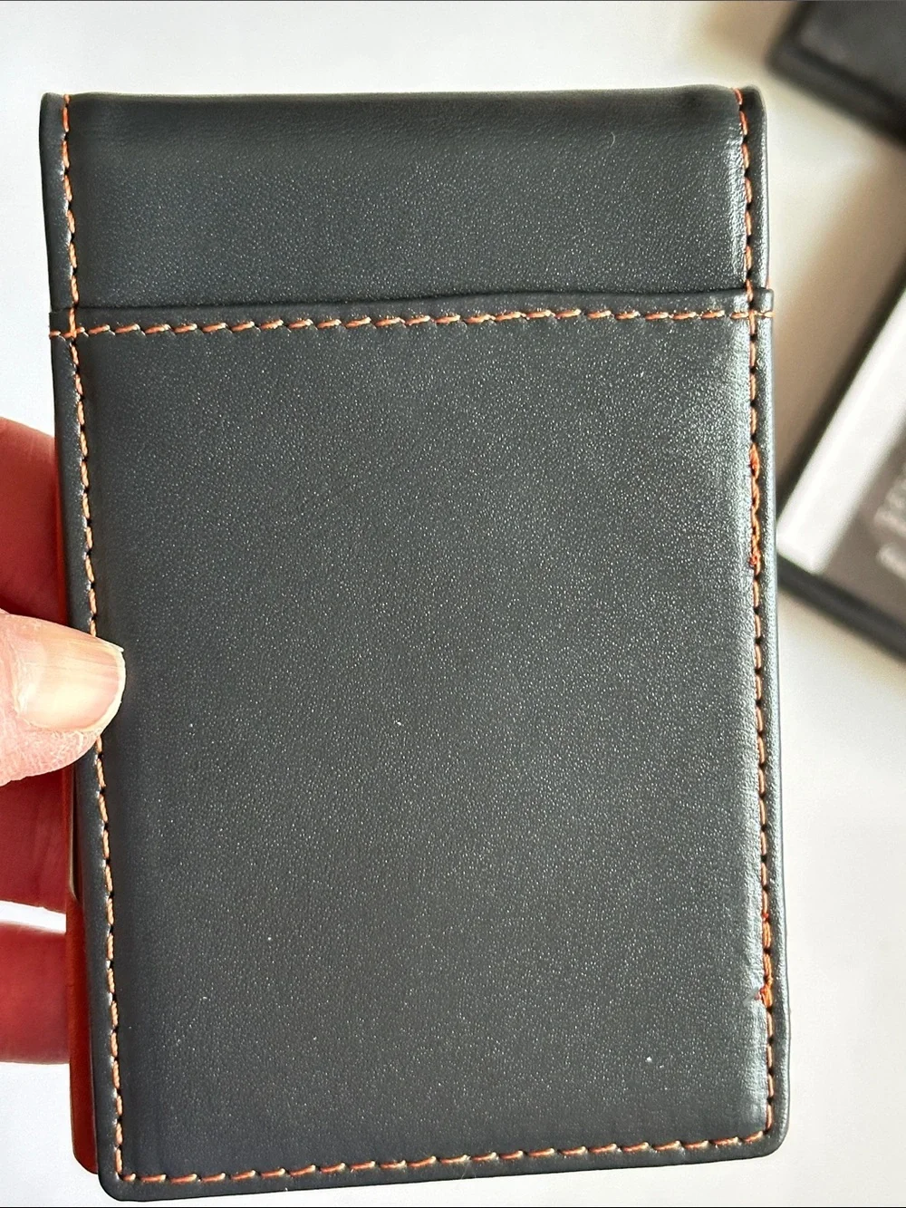 Forrest & Harold Money Clip Slim Wallet in Top Grain Leather in Gift Box